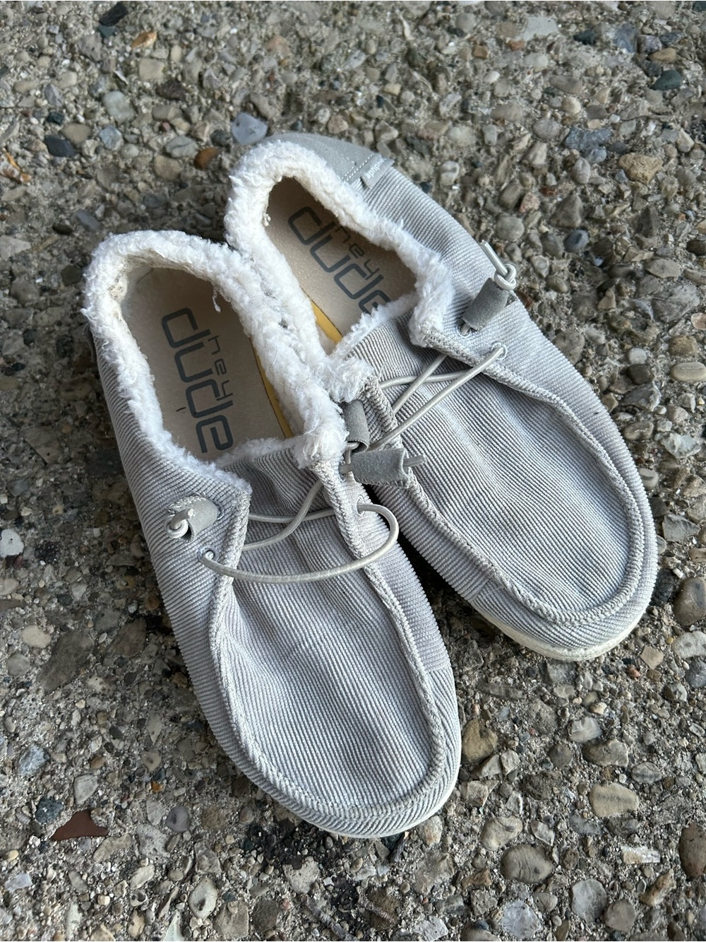 Hey Dude Stretch Wendy Corduroy Casual Slip-On Shoes Gray Size 8